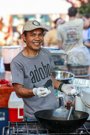 Vendor enjoying TASTE Leesburg.