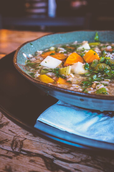 Winter Vegetable Stew with Farro from Whiskey Alley