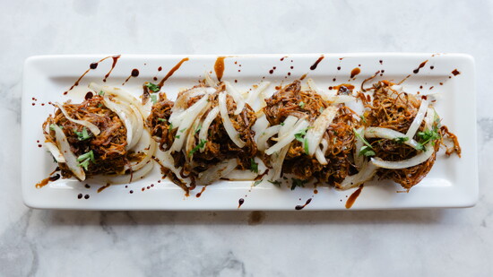 Vaca Frita over Tostones