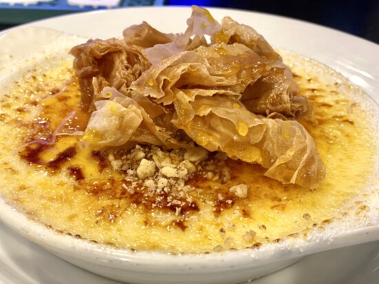 Try this decadent Baklava Creme Brulee at Zorba's.