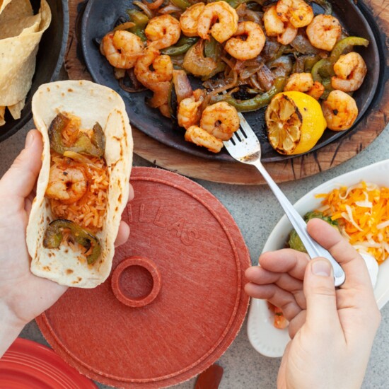 Mama Roja Mexican Kitchen specializes in its famous shrimp fajitas. 