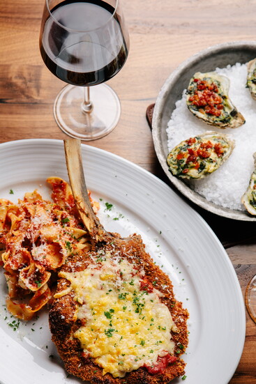 Bone-In Veal Parmesan at Collins Brother's Public House