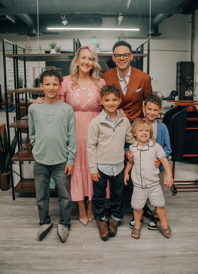 The Wells family—Tauren, Lorna, and their children