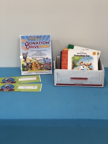 The donation table at The Learning Experience. 