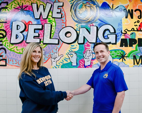 Washington Post 2025 Teacher of the Year Kimberly Poole with J. Lupton Simpson Middle School Principal Dr. Tripp Di Nicola.