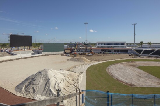 Work on the stadium began in October 2017 and has continued daily ever since.