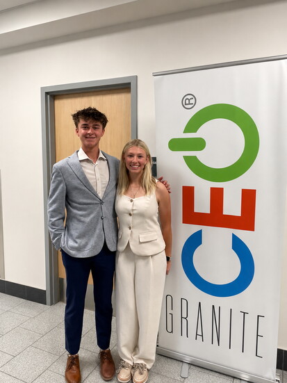 Granite CEO students Henry Kaufman and Jaedin Mugleston earned national recognition at the CEO Pitch Competition for their innovative businesses.