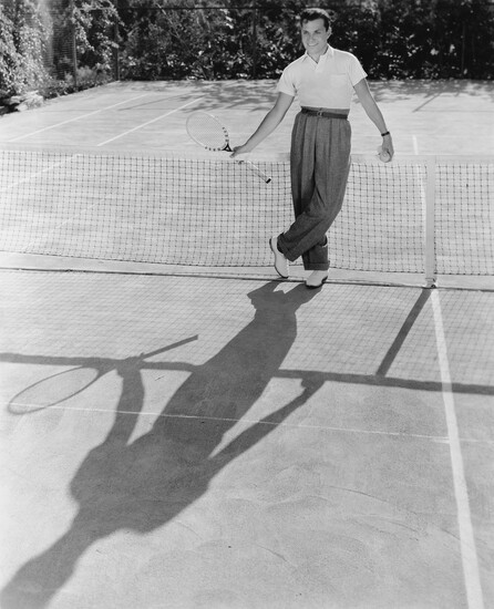 Stylized photo of a tennis pro