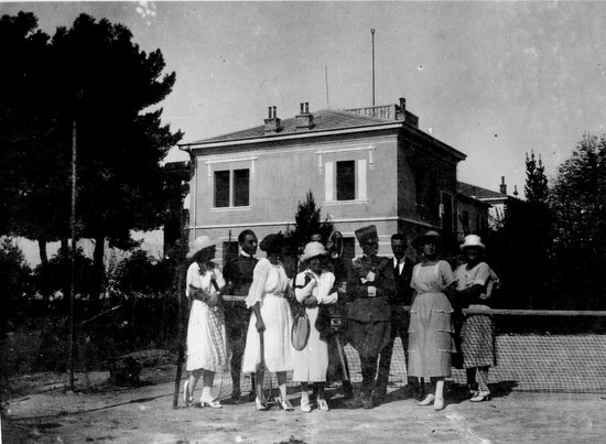 Antique photo of tennis players