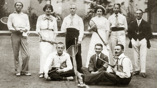 Historic photo of tennis players