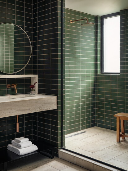 Luxury showers that are just as beautiful as they are functional at The Albert