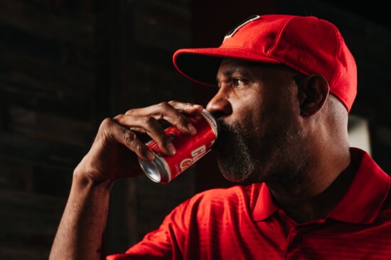 Rockets legend Mario Elie teamed up with Karbach's latest release Clutch City Lager for charity. Photo courtesy of Karbach Brewing 