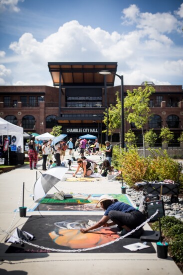 The sidewalk outside of Chamblee City Hall is the canvas for some beautiful art at the 2024 Chalk Walk and Artist Market. 