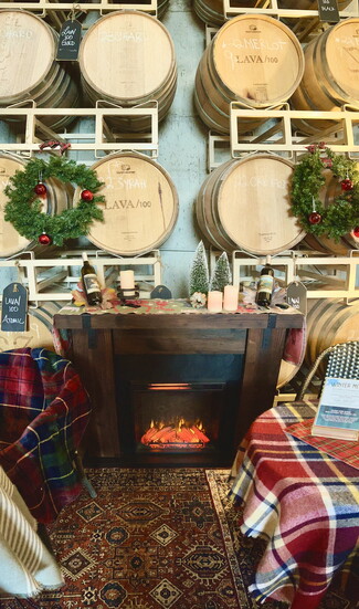The Robertson family’s legacy, holiday reds, and barrel-room warmth.