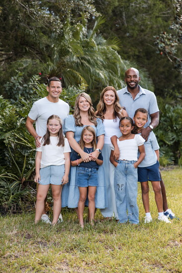 Brooke Yobo and Lindsay Keyser with their families