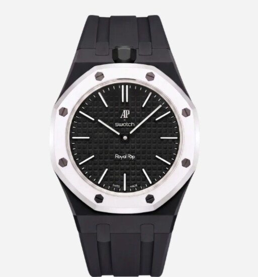 Black Rubber Strap & Case For AP x Swatch Royal Pop, $95