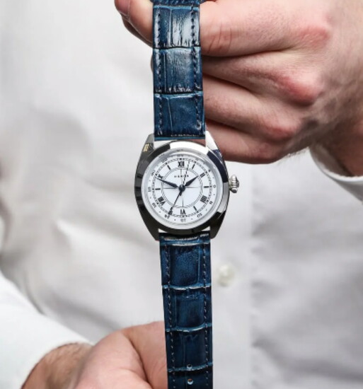 Midnight Blue Italian Alligator Leather Watch Strap 20mm, $120