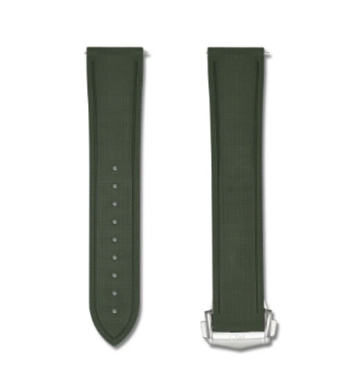 Forest Green Deployant Clasp Quick Release Rubber Sailcloth Strap 20mm, $95