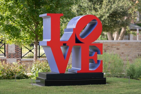 One of renowned artist Robert Indiana’s celebrated LOVE sculptures stands proudly in Williams Park.