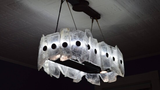 OVAL Selenite Chandelier