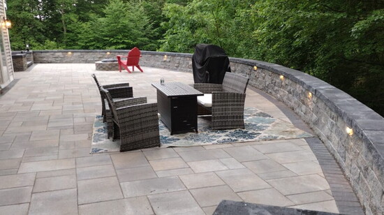A patio installed by M&G Landscaping
