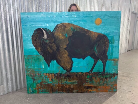 Holly's inspirational Bison paintings.