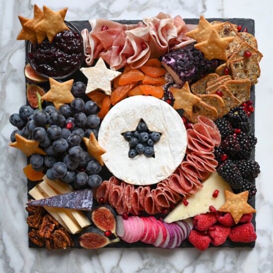 The infamous white marble serves as the backdrop for one of my charcuterie creations.