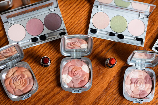 Susan Bourdeau’s clean makeup line: lipstick, bouquet blushes and eye shadows 