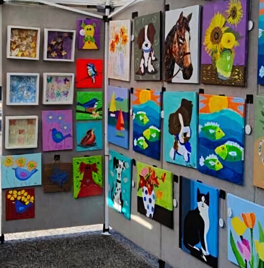 Artwork Created during the Special Friends classes on display at the Market Street Fine Art Festival