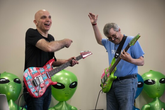 Joe Satriani with collector Hayden M.