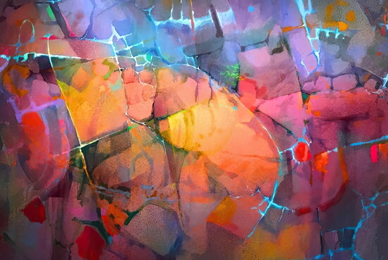 "Salmon River Canyon Walls" | Acrylic on Canvas | John Killmaster