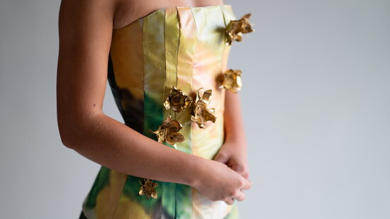 Two-piece evening gown by Sarah Grace Simas
