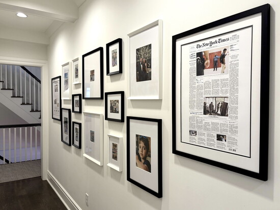 Black and white frames unify this gallery wall in the Westport home of Matt and Kalyn Jahansouz. Photo and Design by homeowner Matt Jahansouz.