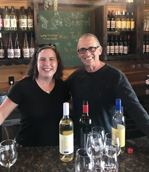 White Squirrel Winery owner Bill Sanderson with the author.
