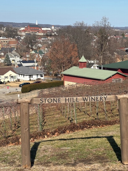 Stone Hill Winery overlooks historic Hermann, MO.