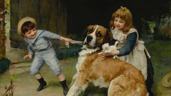Arthur John Elsley's painting, Friend or Foe?