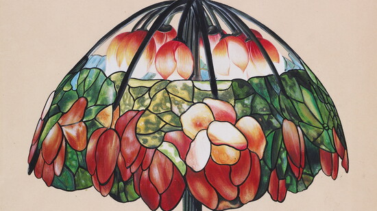 Lamp design from the 19th-20th century by Louis Comfort Tiffany, American (1848-1933).