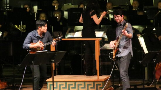 guest artist Jake Shimabukuru performs with the Hartford Symphony Orchestra
