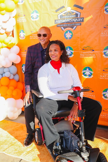 Stephanie Dobbs, Operations Manager of the ASTROrdinary Dobbs Foundation Inc. with Robert Dobbs. Parents of Joshua Dobbs