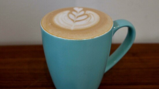 Latte art from Our Coffee. 