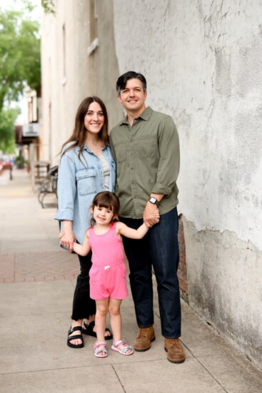 Caleb, his wife Sam, and daughter CeCe