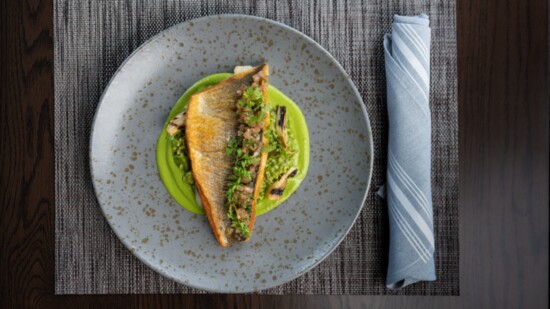Roasted Branzino with Asparagus Puree and Risotto Photography by Annamari Mikkola