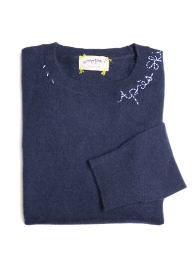 Woopa personalized cashmere sweater, @woopa_handstitch