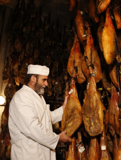 Fermin's pork and cured jamón is from Iberian pigs reared free-range in pastures and oak groves.