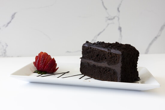 Photo Credit: Lauren Holub Photography Chocolate Blackout Cake - Ghirardelli chocolate throughout, lush and rich