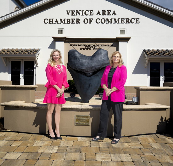Healthcare Exec. and incoming Board Chair Karen Fordham (l) with Venice Area Chamber President and CEO Kathy Lehner.