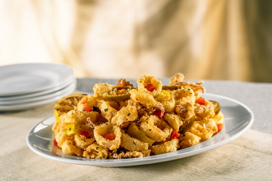 Fried Calamari with Hot Cherry Peppers