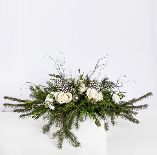 Christmas Into New Year’s centerpiece by Wyckoff Florist & Gifts