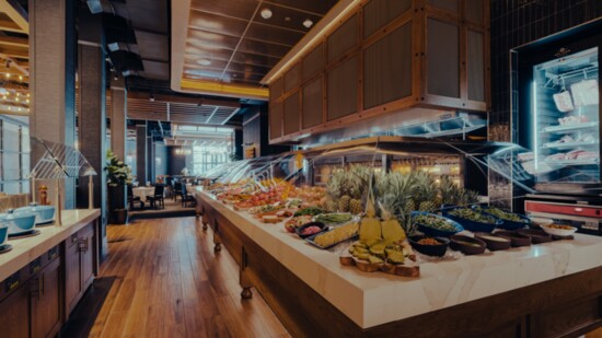 The Buffet-style Market table and Feijoada Bar.