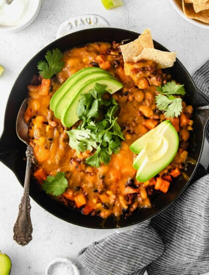 Turkey Sweet Potato Enchilada Skillet @fitfoodiefinds